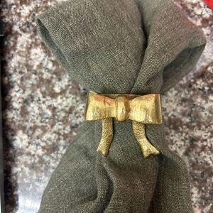 Threshold Brass Bow Napkin Rings- Set of 12